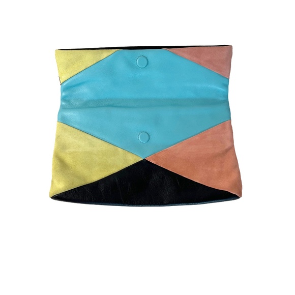 Leather & Suede Colorblock Fold-Over Clutch by Marc Jacobs - Picture 4 of 5